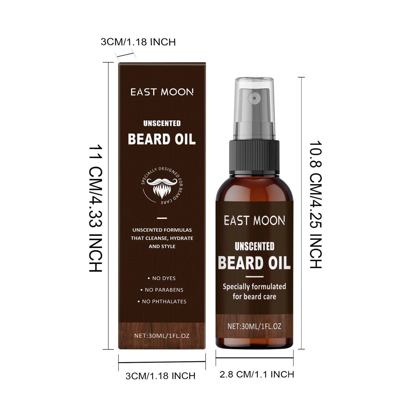East Moon Gentle Moisturizing Unscented Beard Care Oil