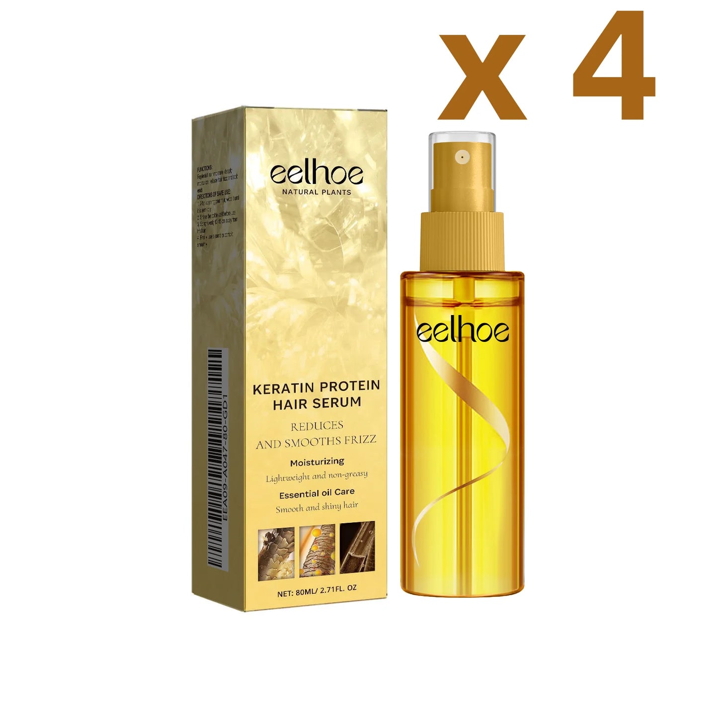 EELHOE Keratin Hair Serum For Smoothing Damaged Frizzy Hair Repair