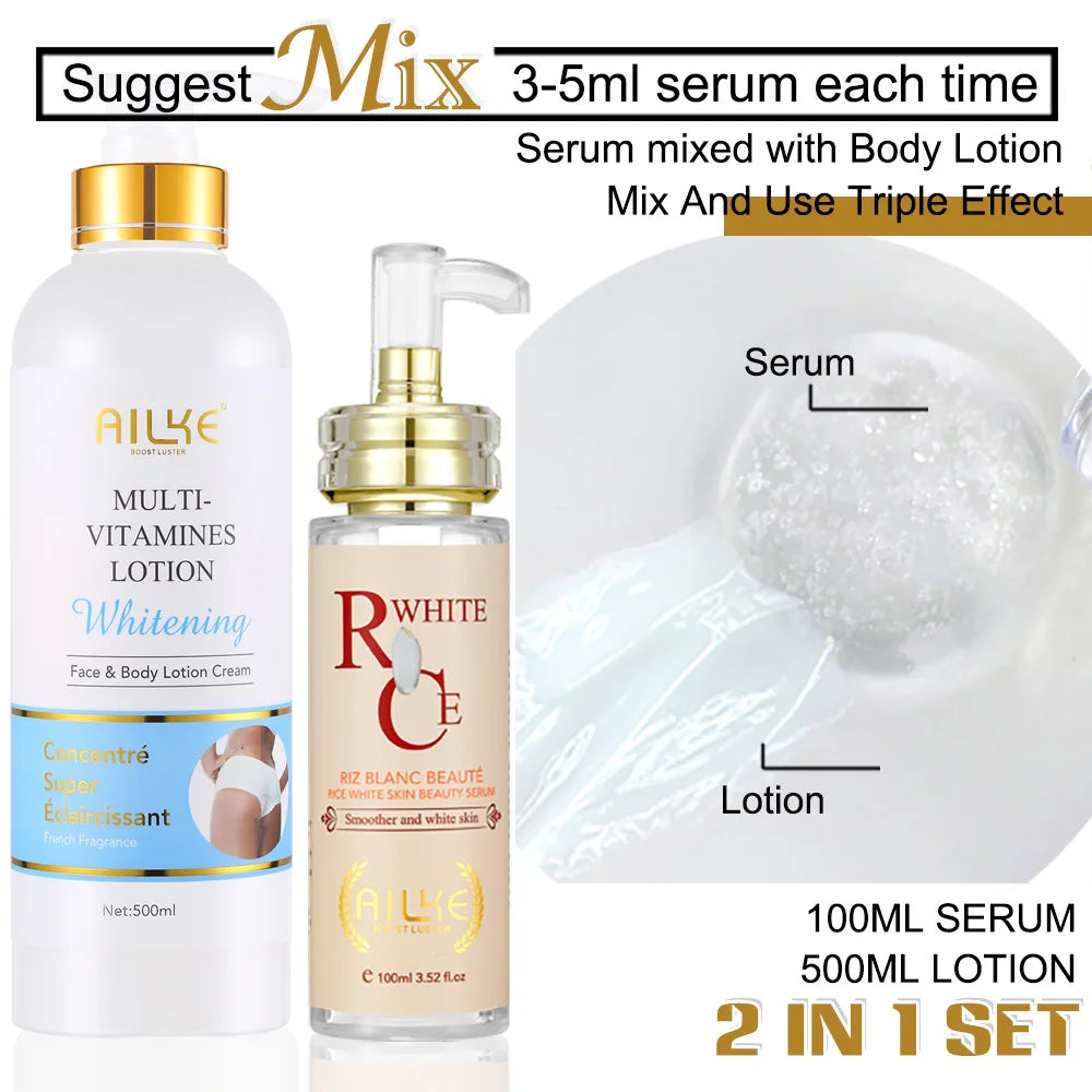 AILKE Natural Multi Vitamin Lightening Skin Care Kit Whitening Moisturizer