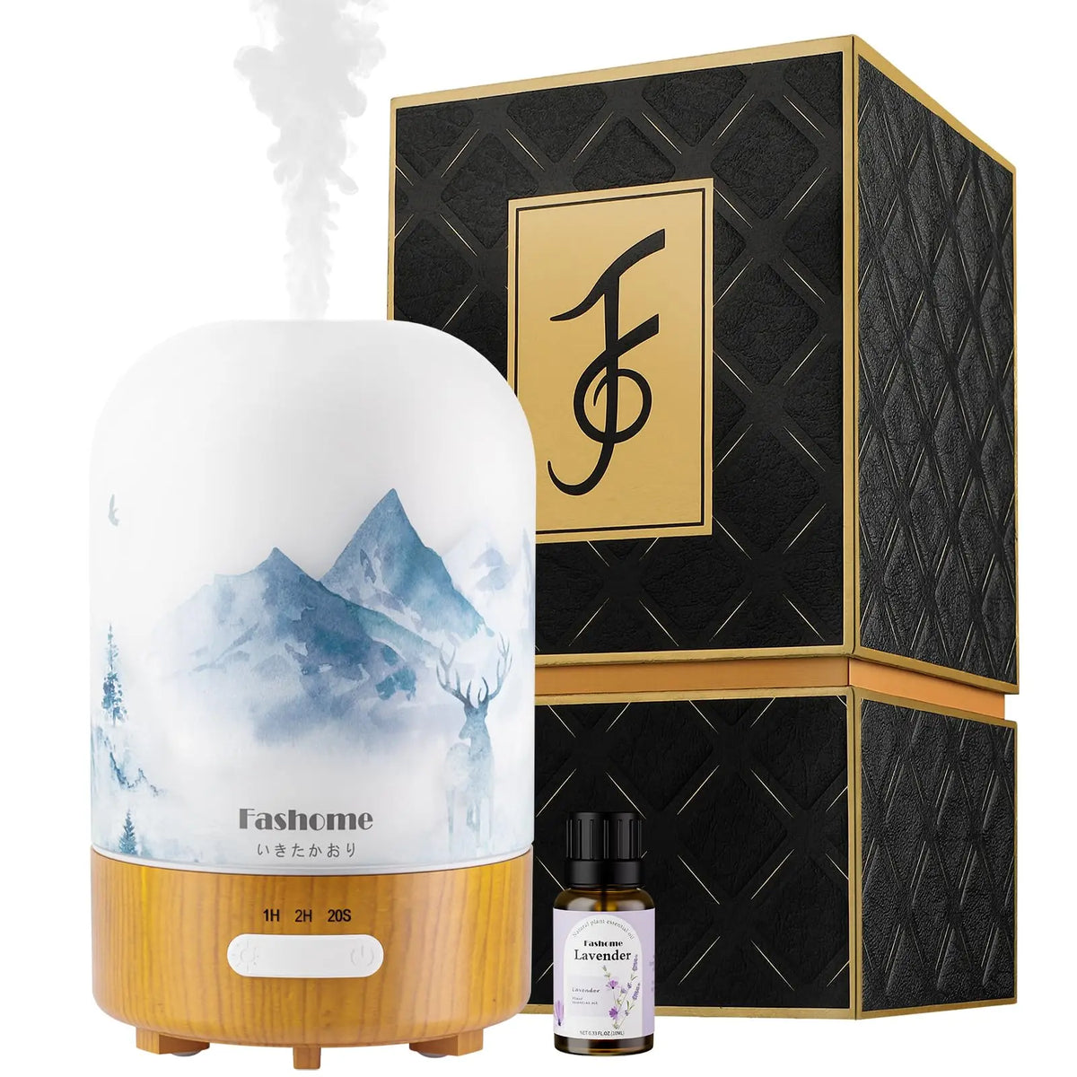Fashome Glass Ultrasonic Aromatherapy Diffuser With Automatic Shutoff