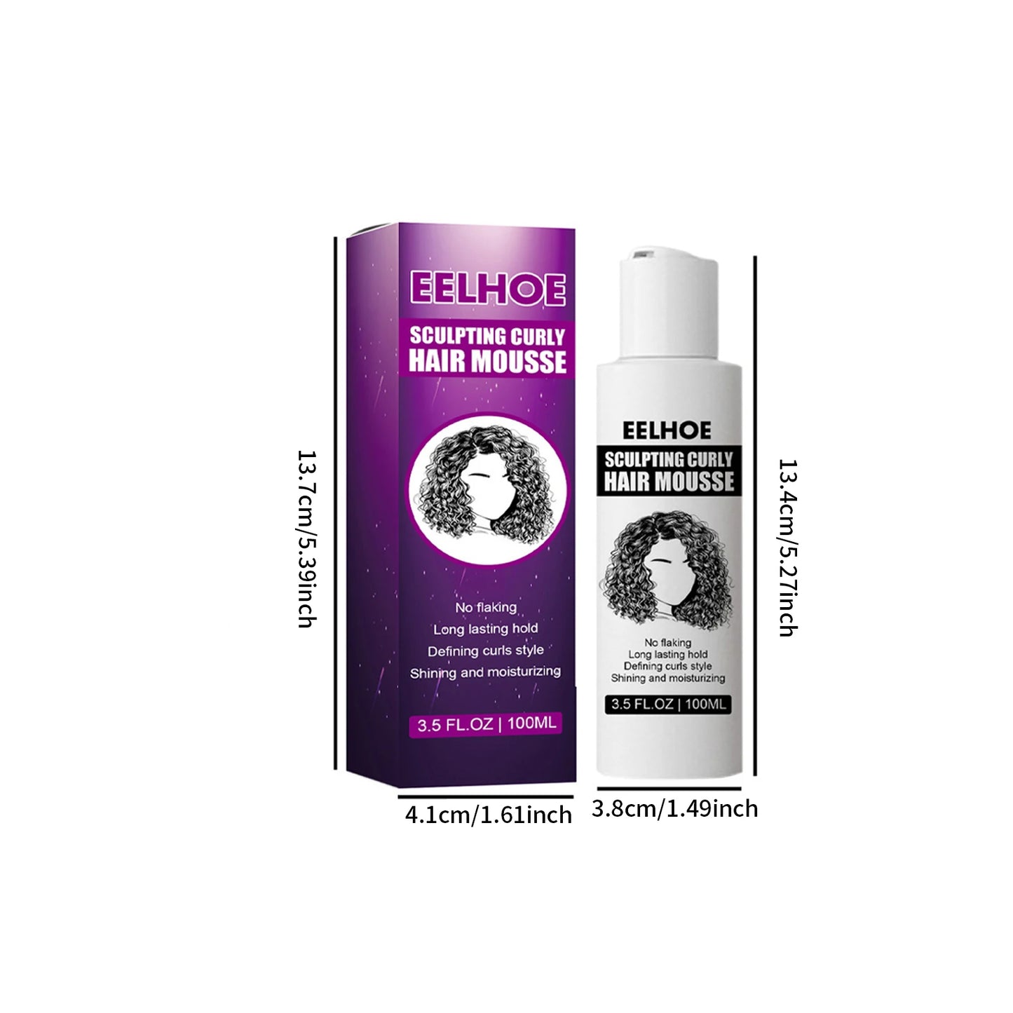 EELHOE Curl Shaping Mousse For Curly Hair Moisture Elasticity