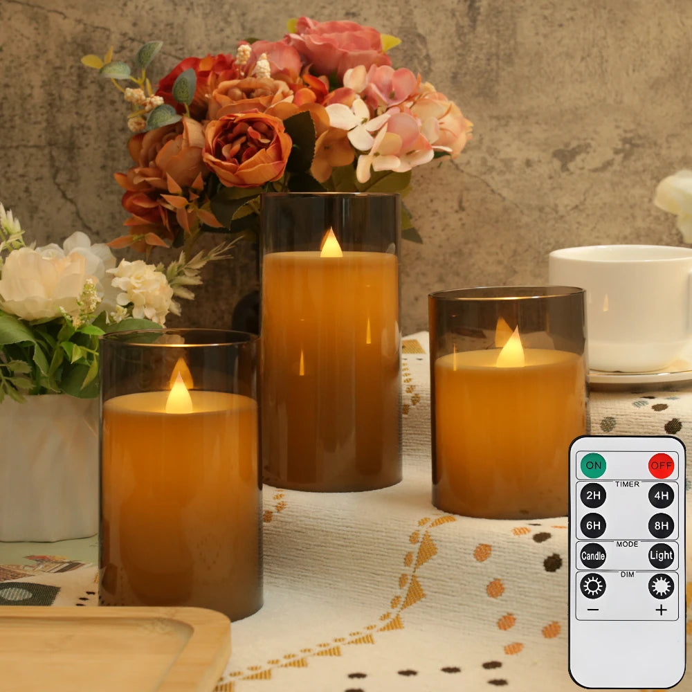 LED Flameless Battery Candles With Remote Timer For Home Decor