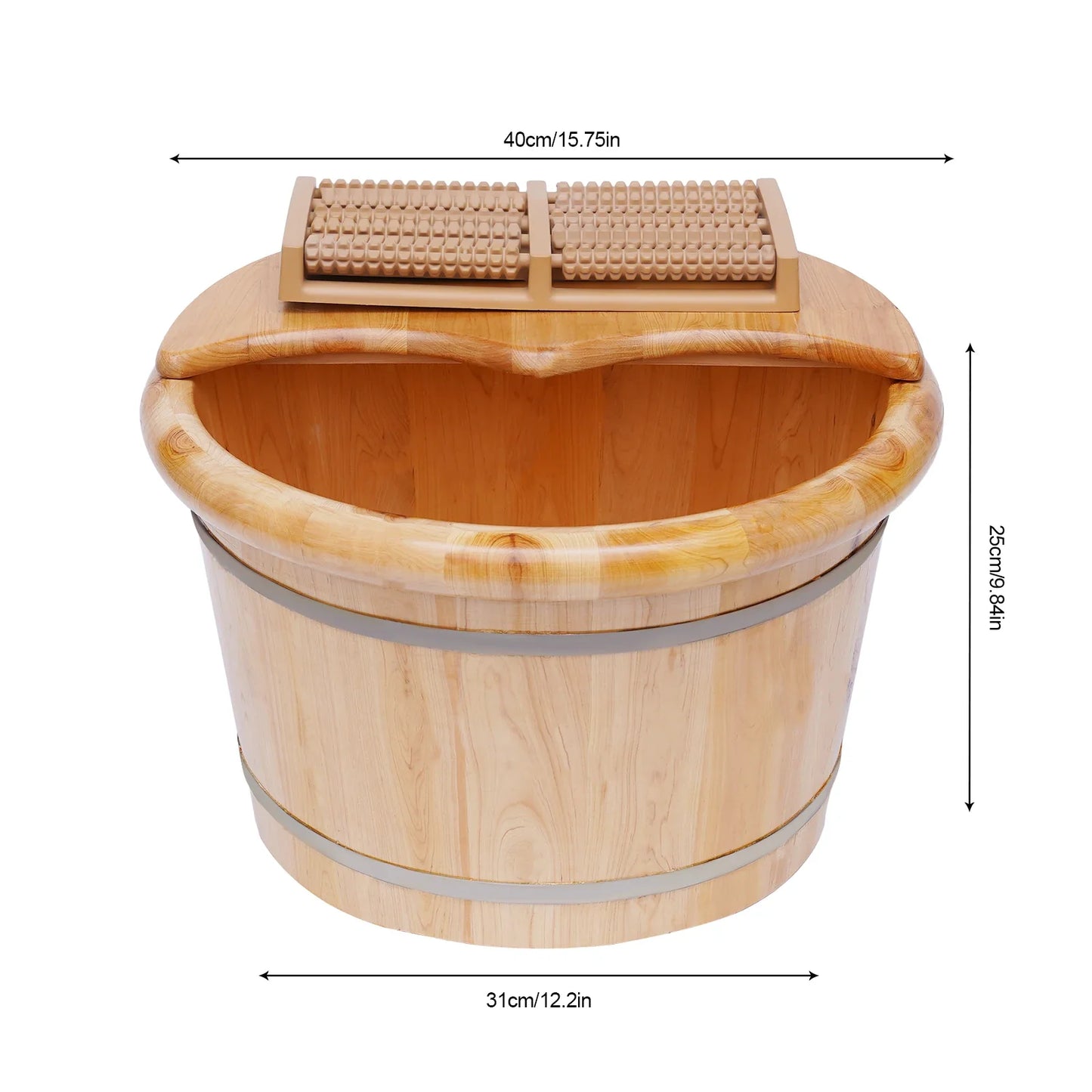 Bymaocar Handmade Solid Cedar Wood Portable Foot Bath Tub