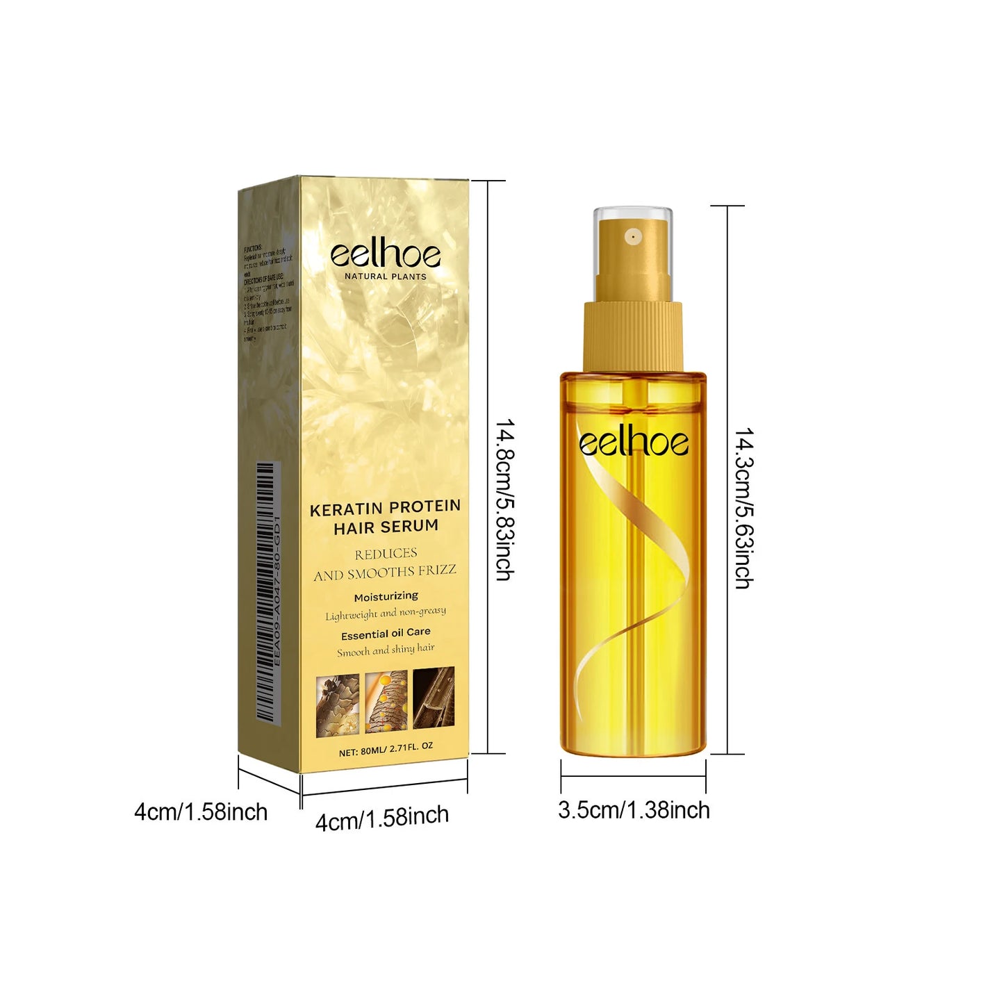 EELHOE Keratin Hair Serum For Smoothing Damaged Frizzy Hair Repair
