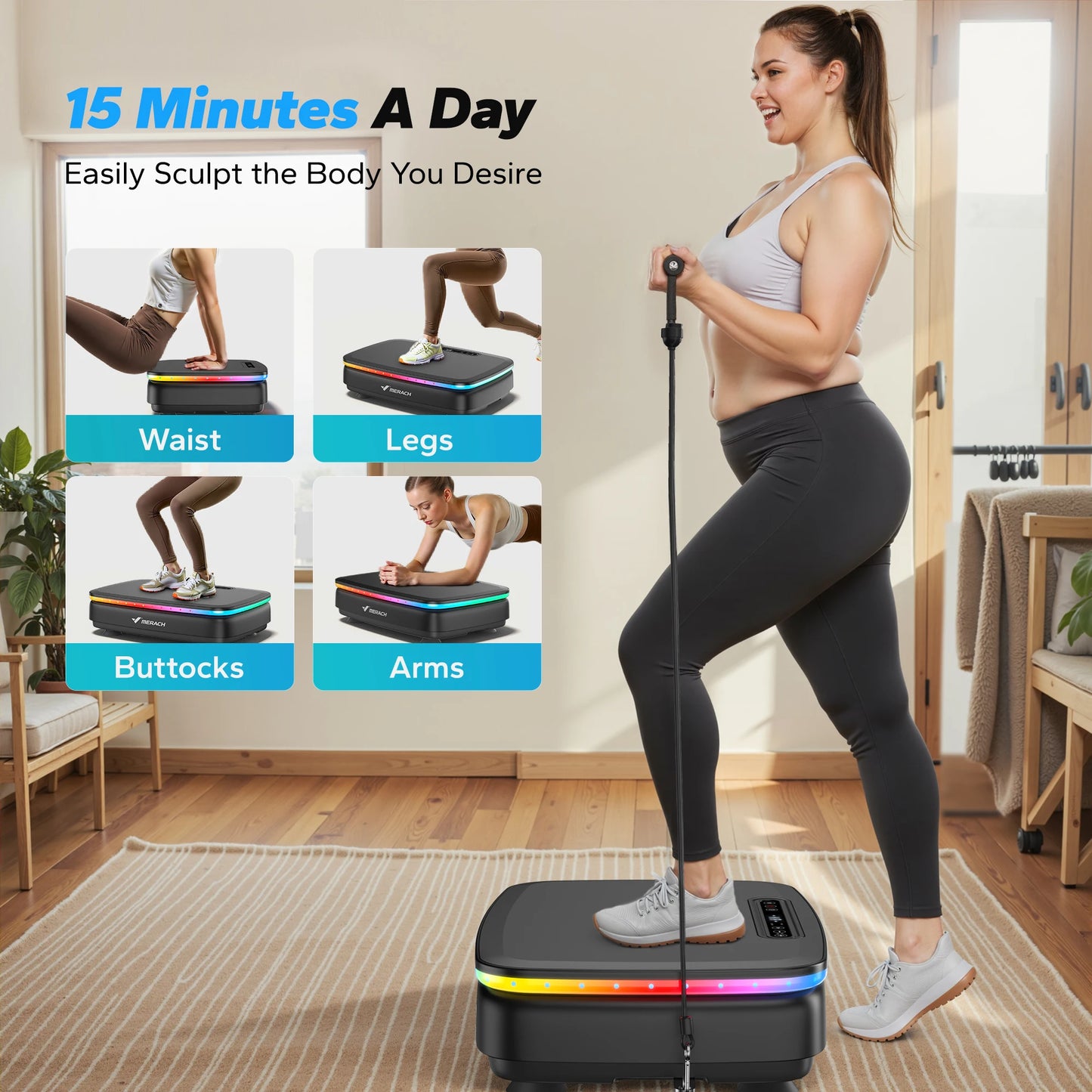 Merach Vibration Plate Exercise Machine With Remote Control
