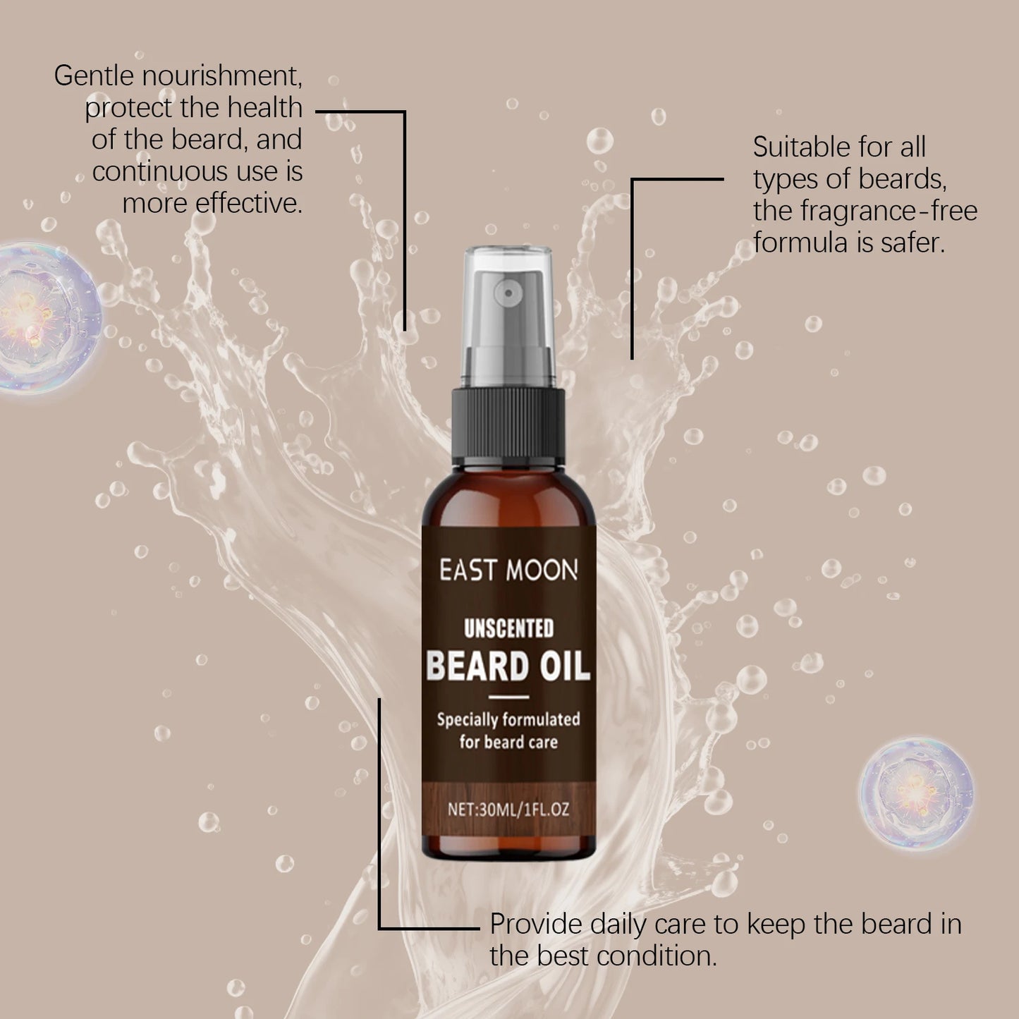 East Moon Gentle Moisturizing Unscented Beard Care Oil