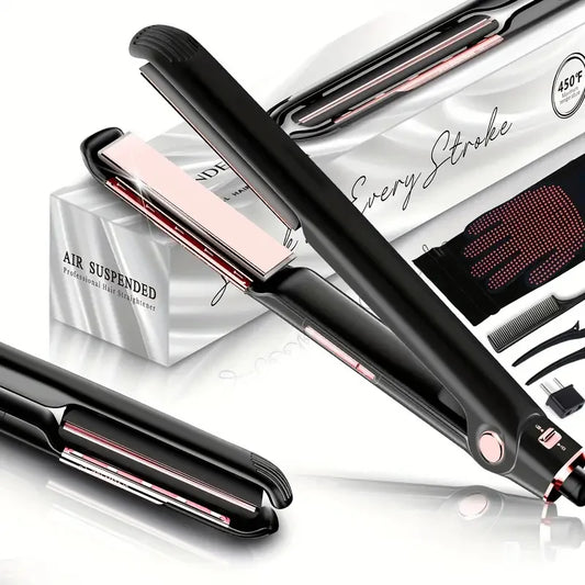 RUCHA 2in1 Hair Straightener And Curler Plasma Ceramic Floating Plates