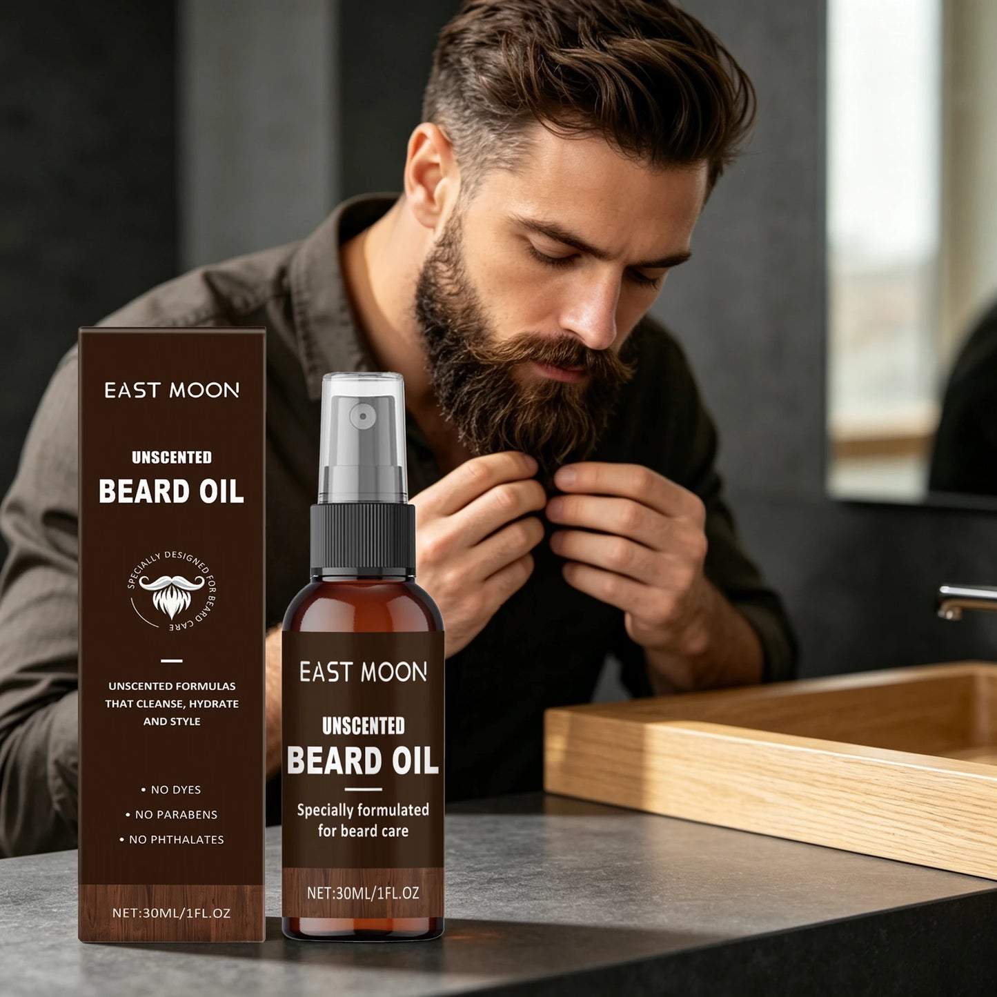 East Moon Gentle Moisturizing Unscented Beard Care Oil