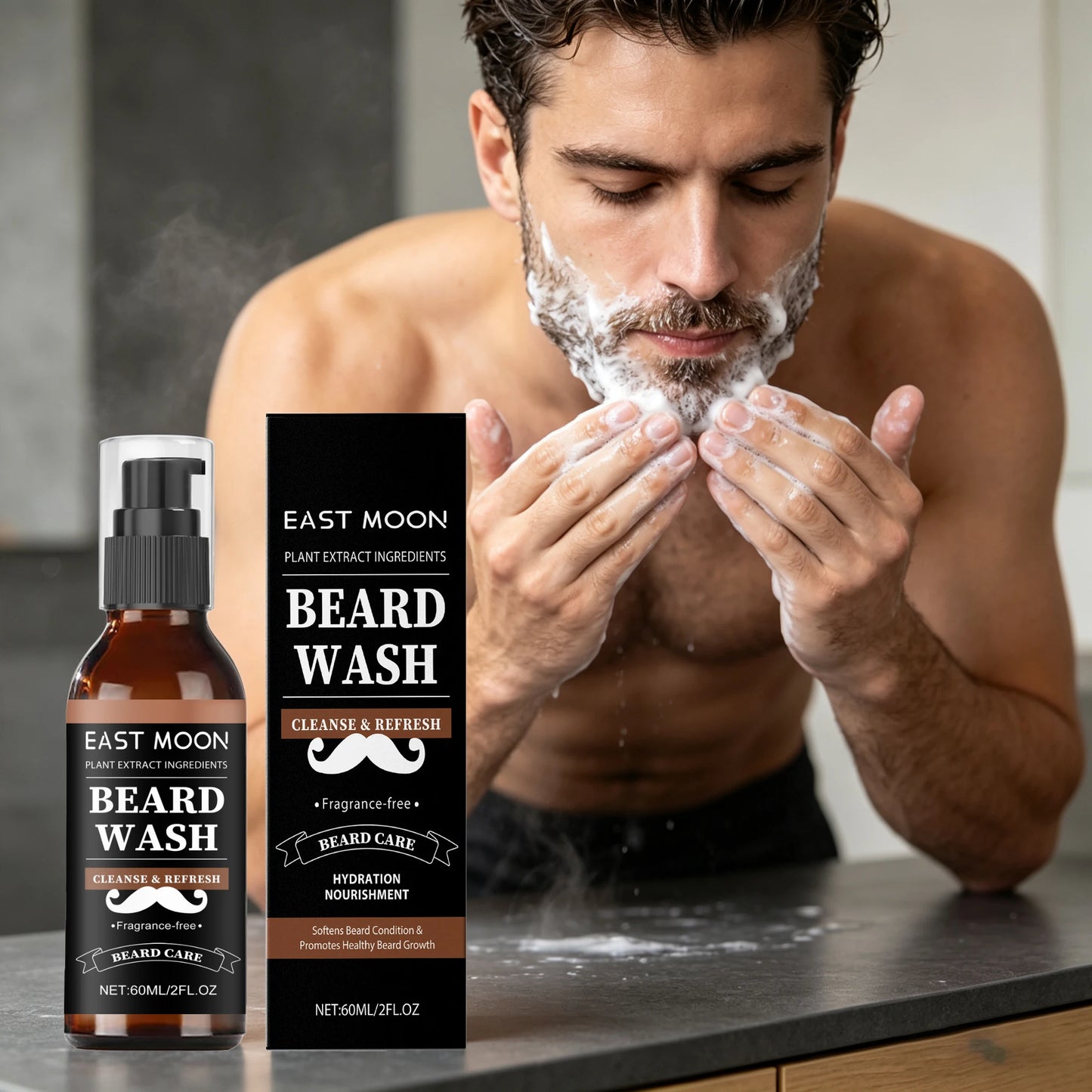 East Moon Premium Men Beard Wash Gel With Nourishing Oils