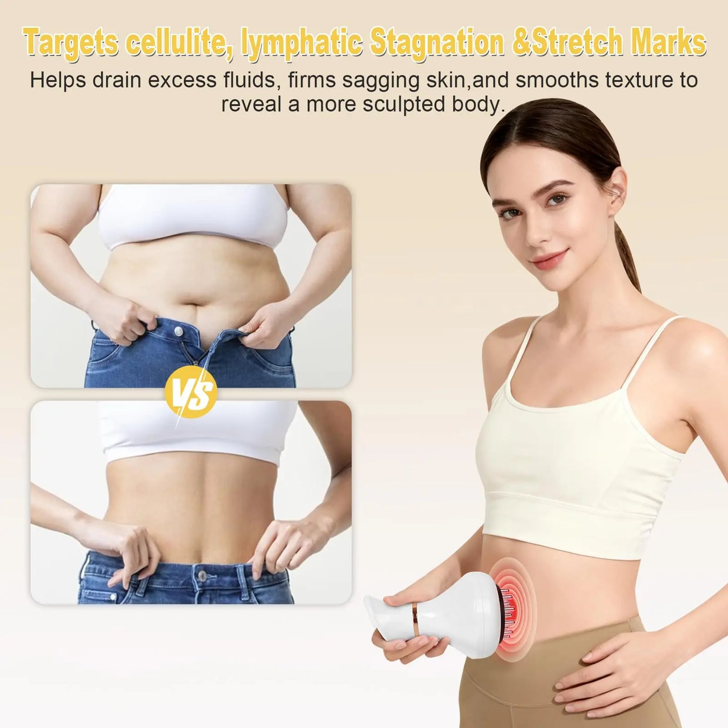 Jitesy Lymphatic Drainage Body Sculpting Massager With Heat Vibration