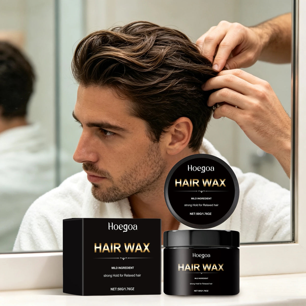 Hoegoa Men Strong Hold Hair Styling Wax For Moisturizing Scalp