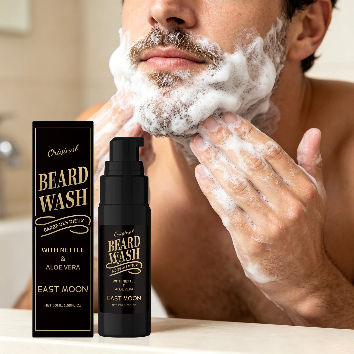 East Moon Men Bubble Beard Wash Gel Moisturizing And Refreshing