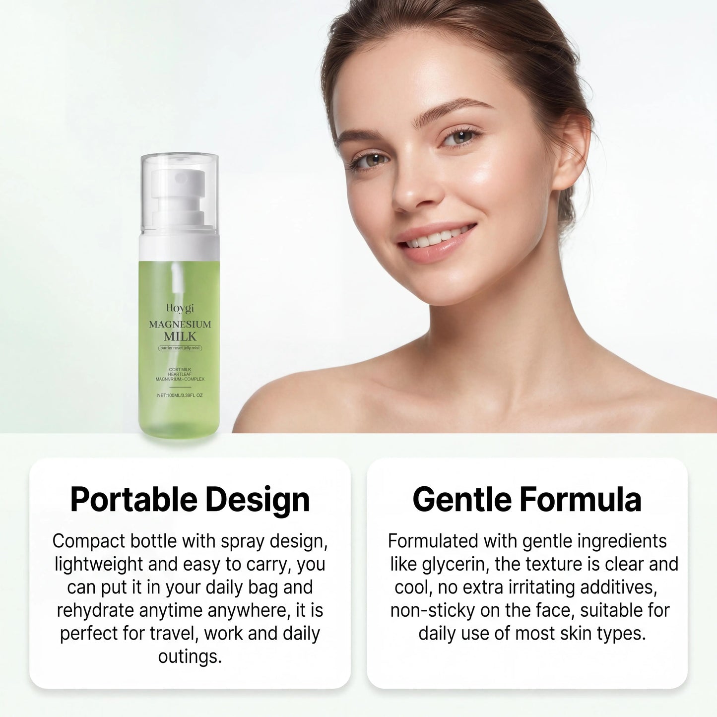 Hoygi Magnesium Milk Jelly Toner Mist Moisturizing Facial Spray