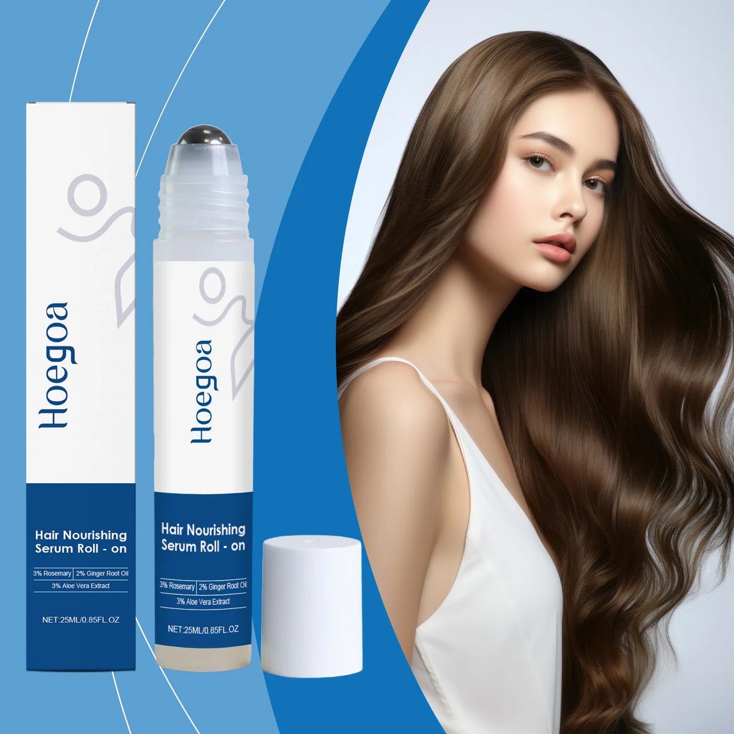 HOEGOA Aloes Ginger Hair Growth Oil Roller for Scalp Repair