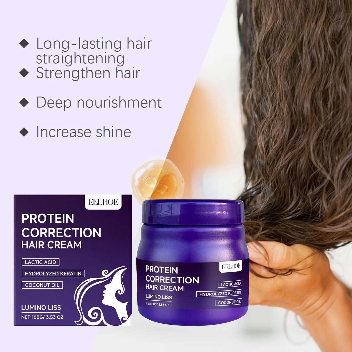 Keratin Hair Straightening Cream For Repair And Frizz Control