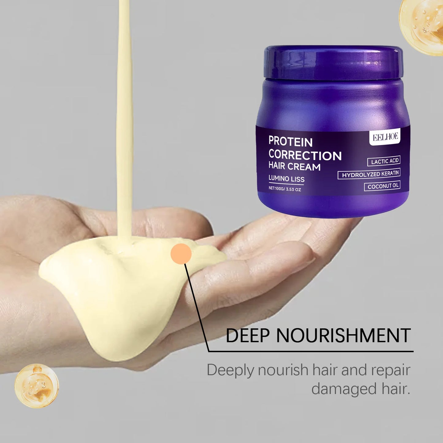 Keratin Hair Straightening Cream For Repair And Frizz Control