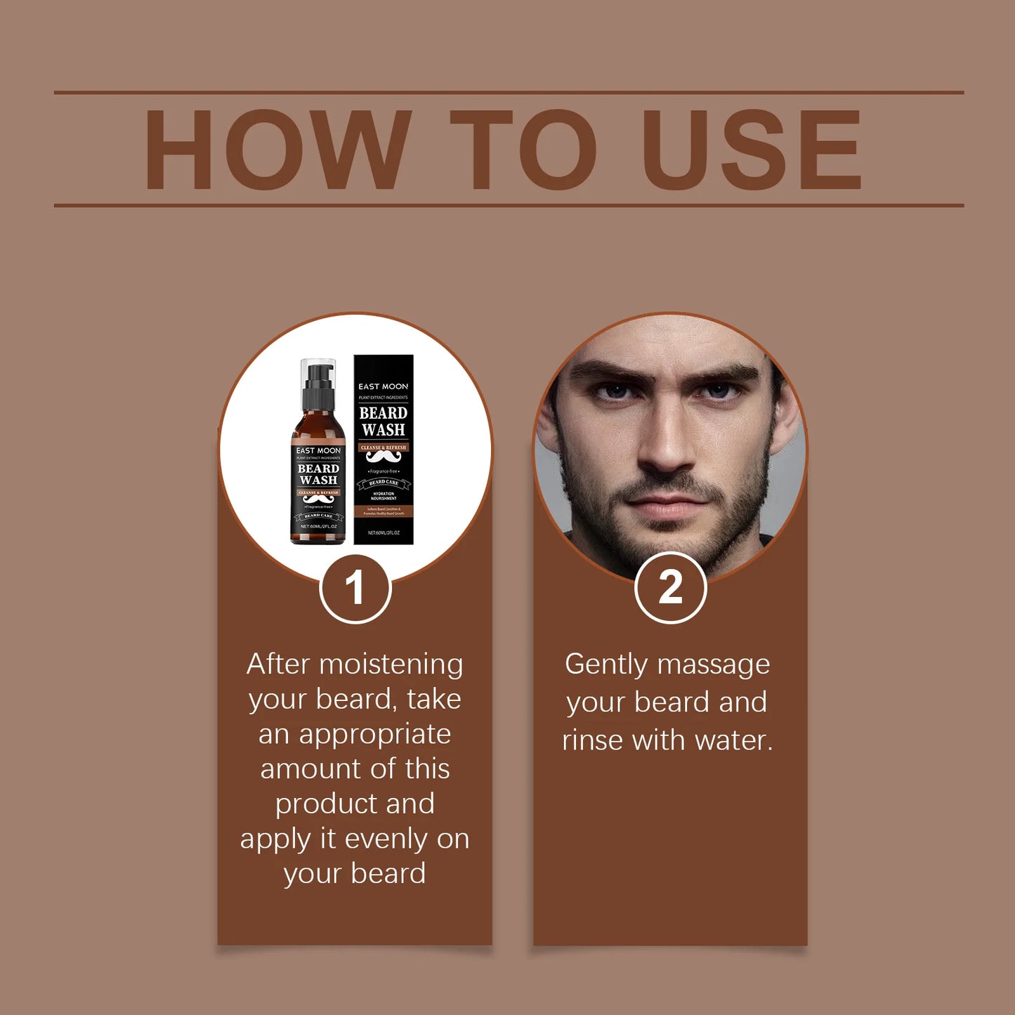 East Moon Premium Men Beard Wash Gel With Nourishing Oils
