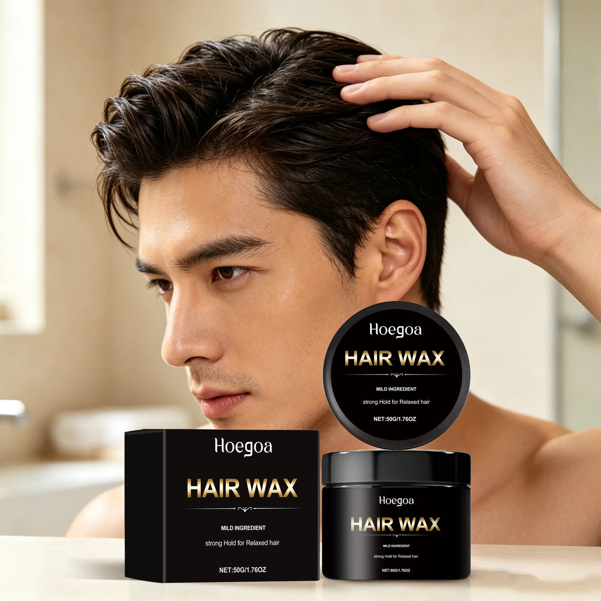 Hoegoa Men Strong Hold Hair Styling Wax For Moisturizing Scalp