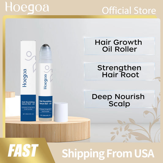 HOEGOA Aloes Ginger Hair Growth Oil Roller for Scalp Repair