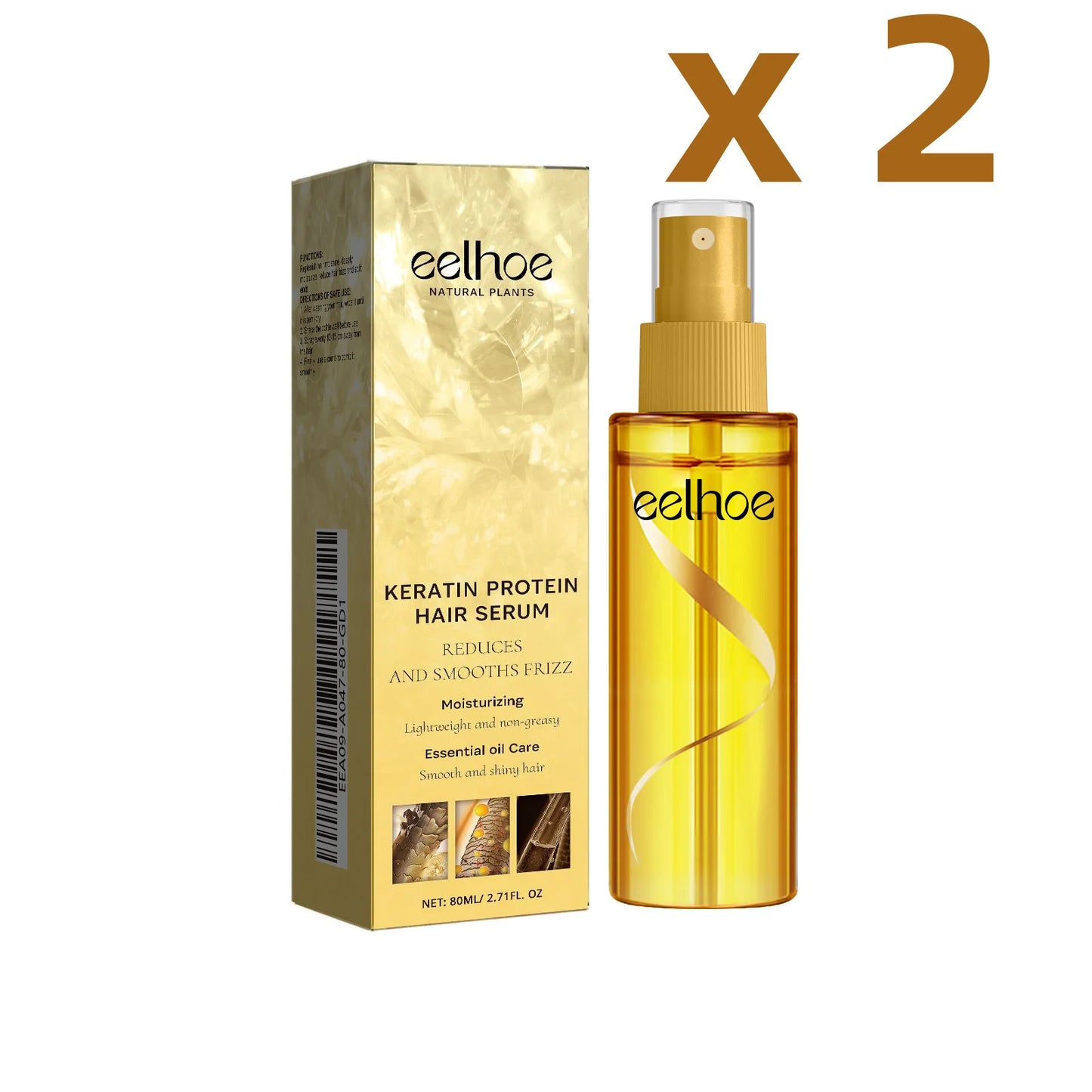 EELHOE Keratin Hair Serum For Smoothing Damaged Frizzy Hair Repair