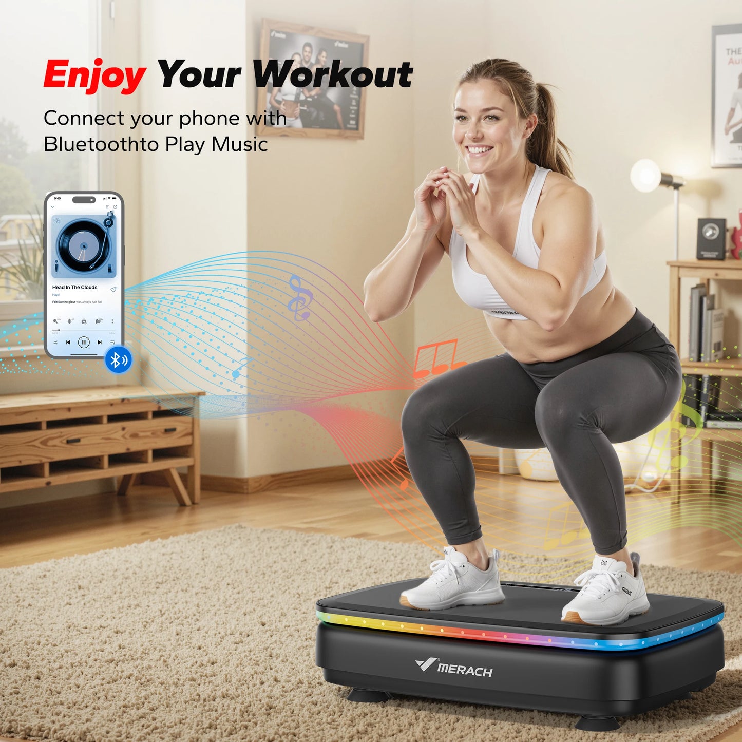 Merach Vibration Plate Exercise Machine With Remote Control