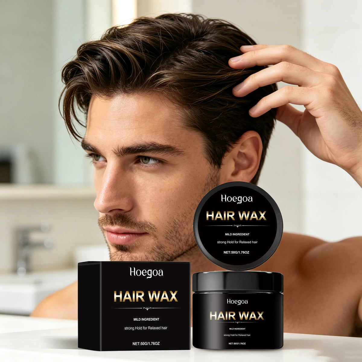 Hoegoa Men Strong Hold Hair Styling Wax For Moisturizing Scalp