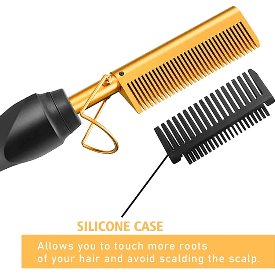 Goiple Electric Hot Comb Hair Straightener Curling Iron For Natural Hair