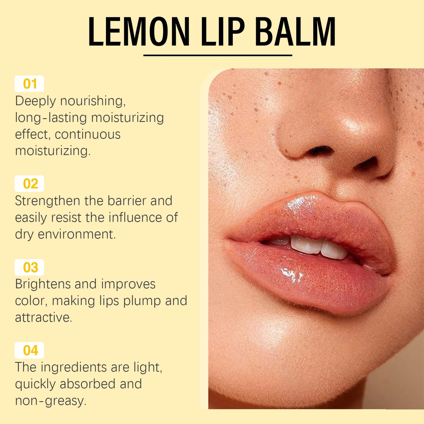 OUHOE 5G Lemon Ginger Lip Balm Moisturizing Nourishing Hydrating Care