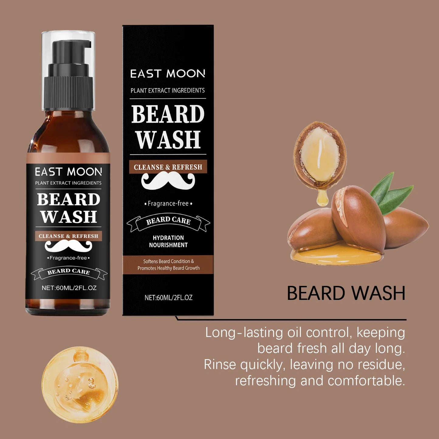 East Moon Premium Men Beard Wash Gel With Nourishing Oils