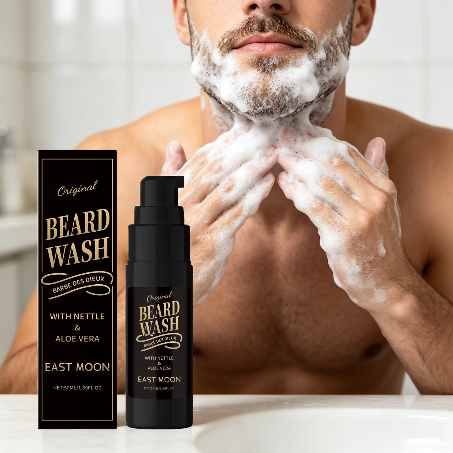 East Moon Men Bubble Beard Wash Gel Moisturizing And Refreshing