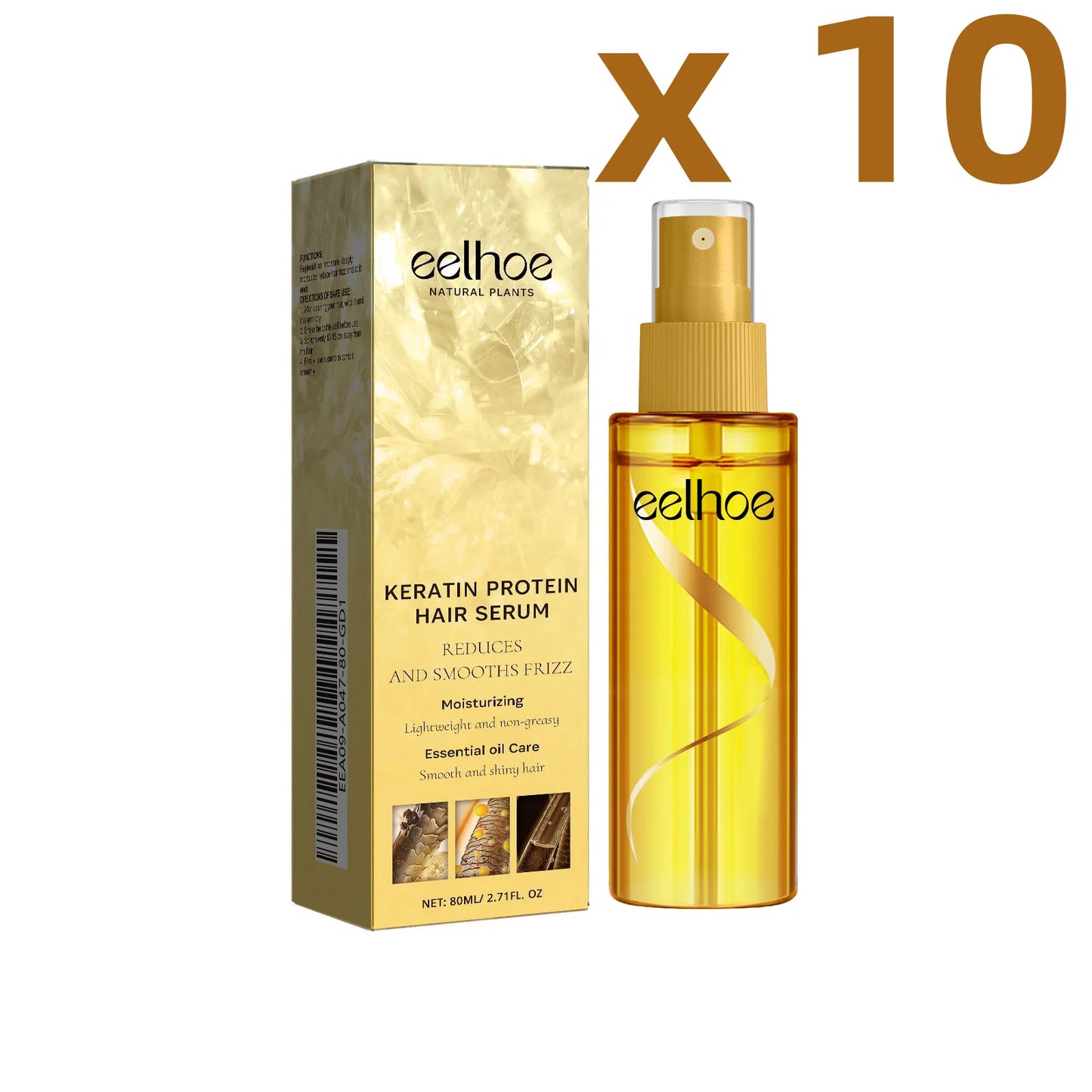 EELHOE Keratin Hair Serum For Smoothing Damaged Frizzy Hair Repair