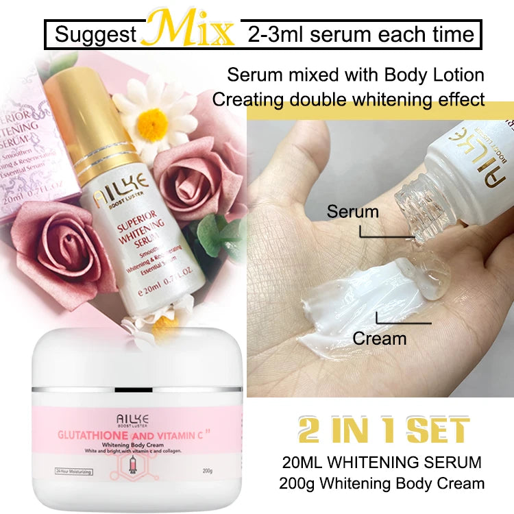 AILKE Glutathione Vitamin C Kit Whitening Lotion Moisturizing Cream