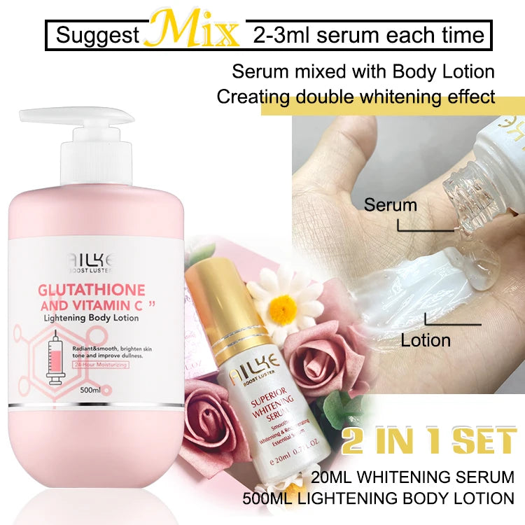 AILKE Glutathione Vitamin C Kit Whitening Lotion Moisturizing Cream