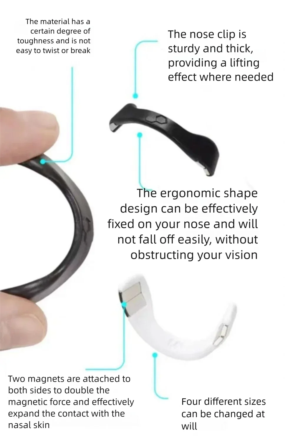 Reusable Magnetic Nasal Strips Anti Snore Breathing Aid