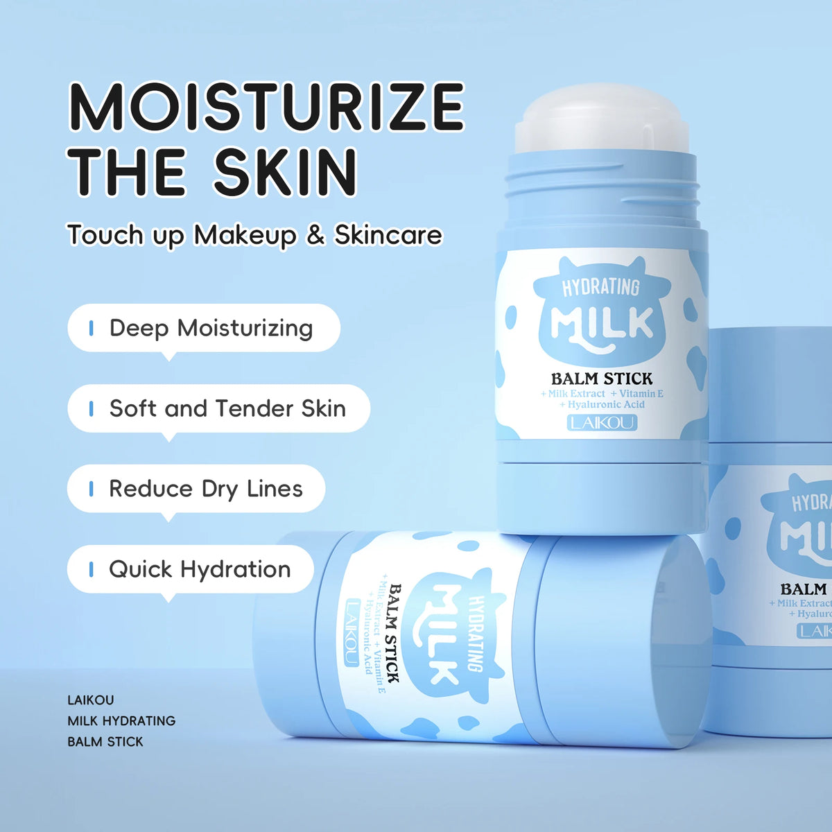 Laikou Milk Skincare Set With Cleanser Serum And Eye Cream