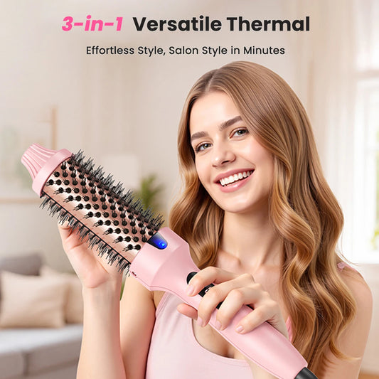 Bopcal Heated Curling Iron Brush For Volumizing Hair Styling