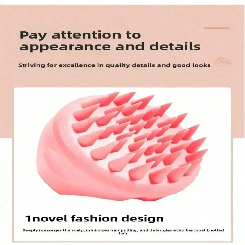 Durable Scalp Scrubber Shampoo Brush With Comfortable Spiked Massage Comb