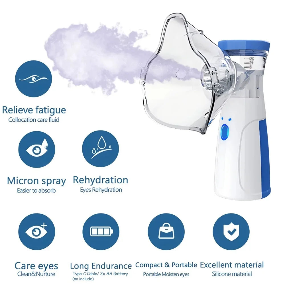 Mini Facial Steamer Rechargeable Silent Mesh Nebulizer for Skin Care