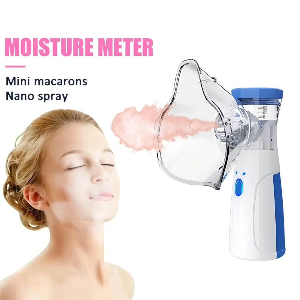 Mini Facial Steamer Rechargeable Silent Mesh Nebulizer for Skin Care