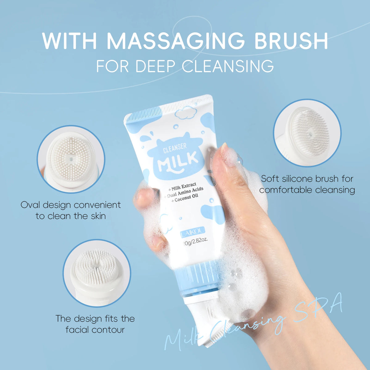 Laikou Milk Skincare Set With Cleanser Serum And Eye Cream
