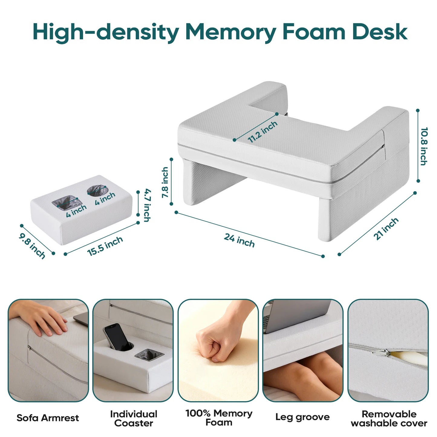 JHK Memory Foam Reading Pillow With Ergonomic Cooling Design