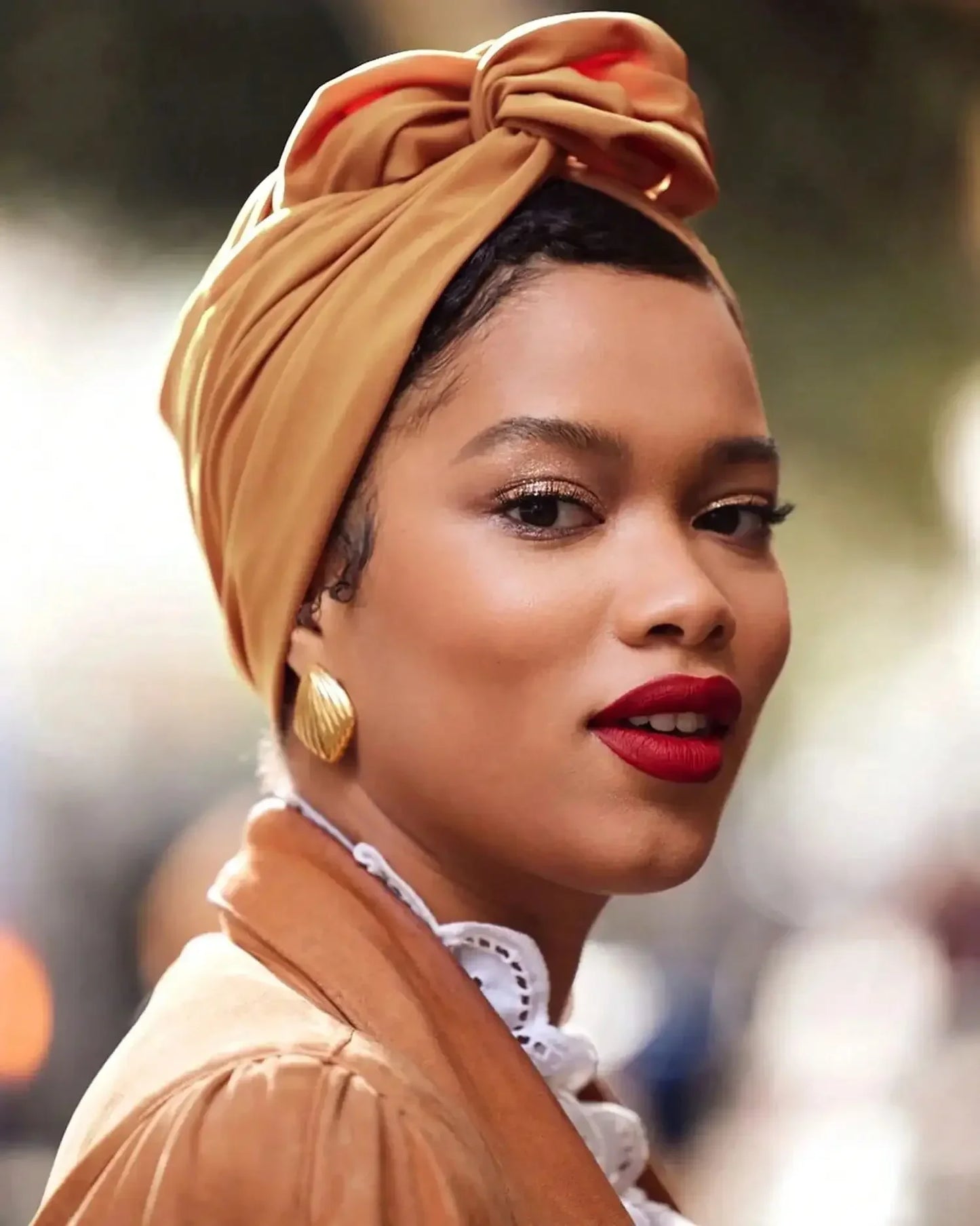 Vintage Soft French Turban Cotton Blend Head Wrap For Women