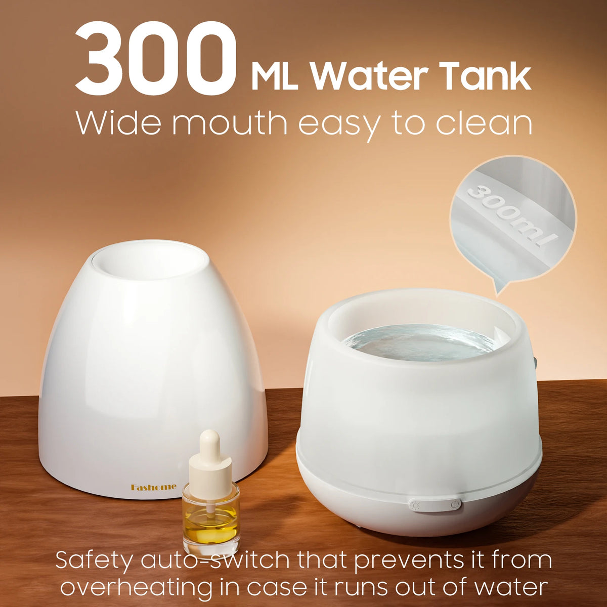 Fashome Ultrasonic Essential Oil Diffuser With Aromatherapy Humidifier