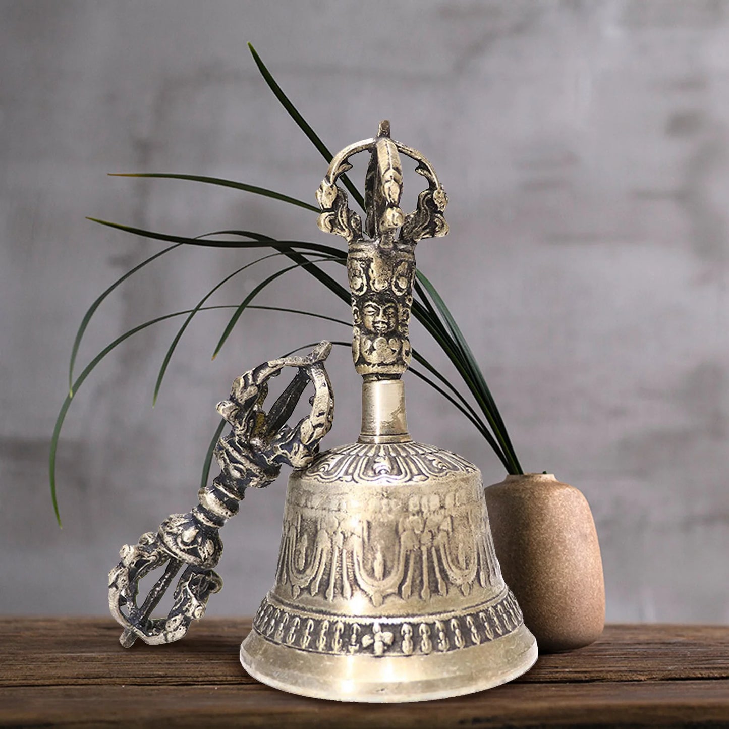 Handcrafted Tibetan Buddhist Meditation Bell and Dorje Set