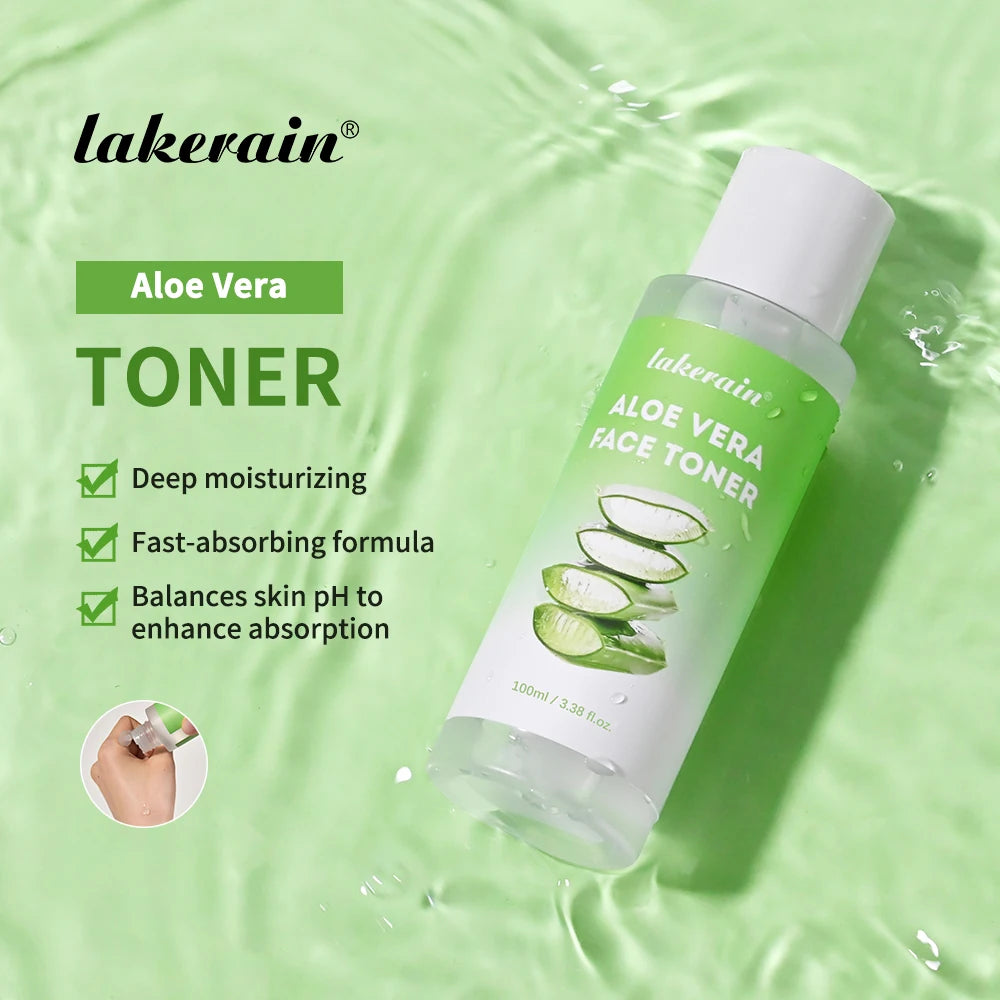 Lakerain Aloe Vera Skin Care Set Hydration Cleanser Toner Serum