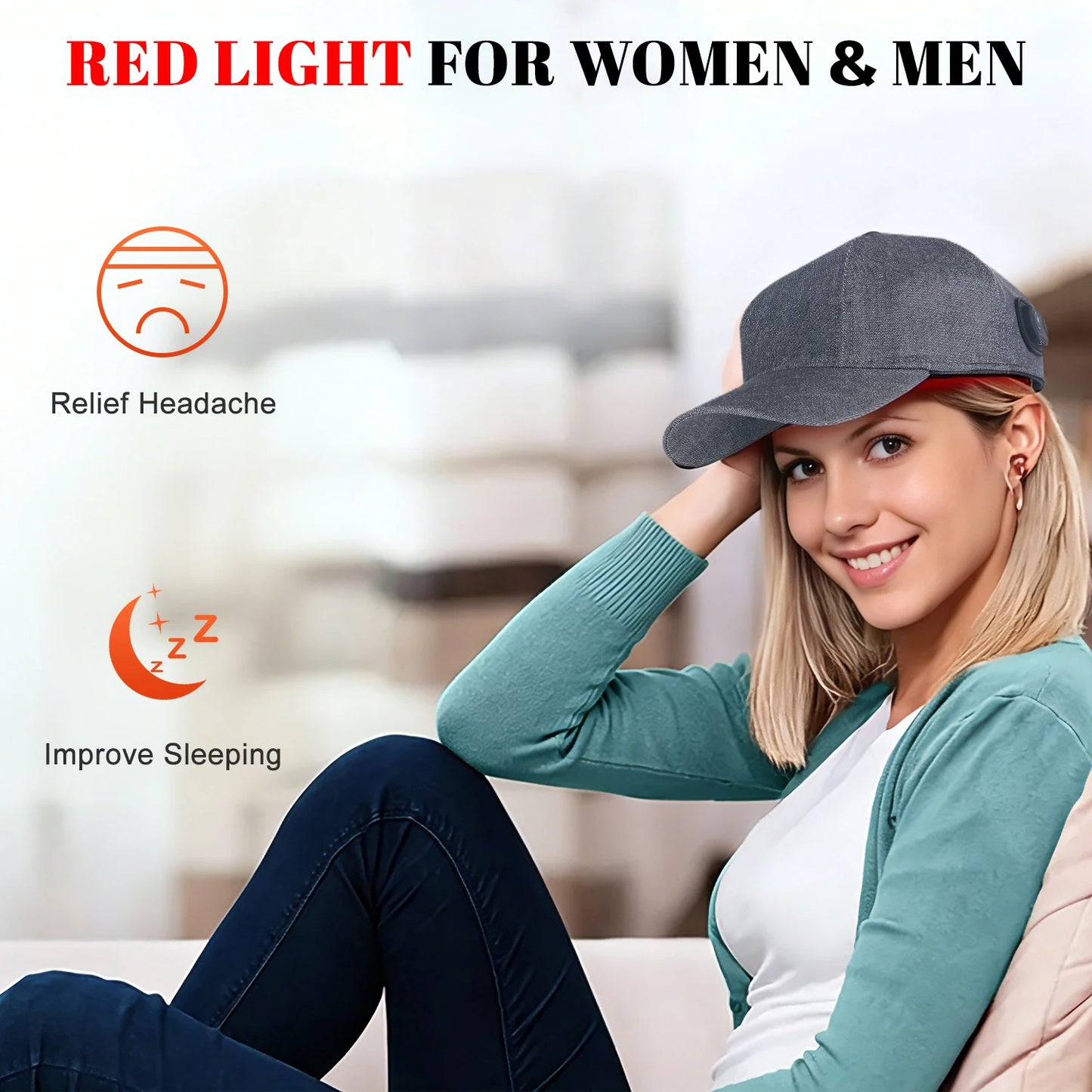 Astarexin 97 LEDs Red Light Therapy Hair Cap Near Infrared 660nm 850nm