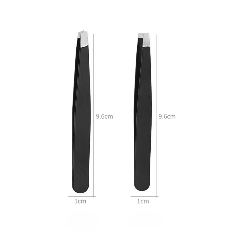 Stainless Steel Slant And Flat Point Eyebrow Tweezer