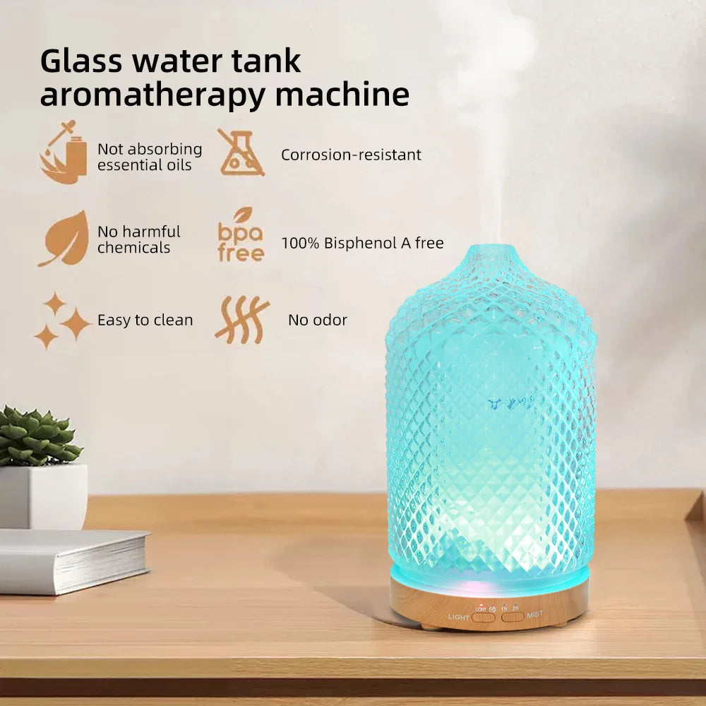 Ultrasonic Essential Oil Diffuser Humidifier With Auto Timer And Quiet Operation