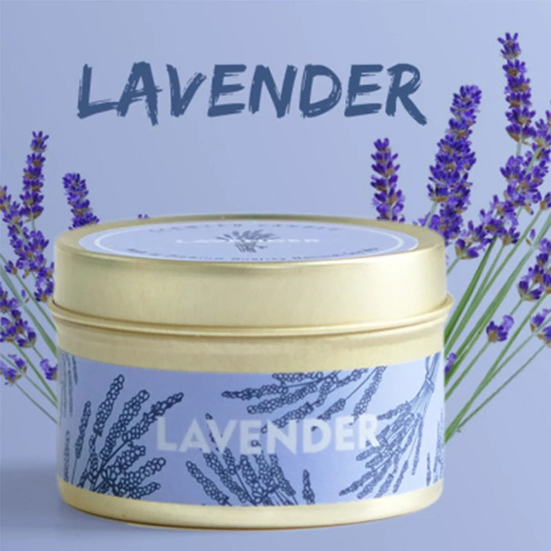 Natural Soy Wax Scented Candle In Decorative Travel Tin
