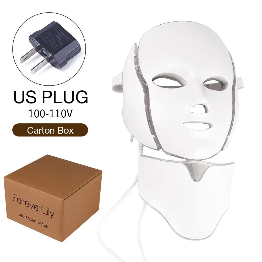 Iebilif 7 Color LED Face Mask Photon Red Light Therapy Anti Aging